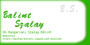 balint szalay business card